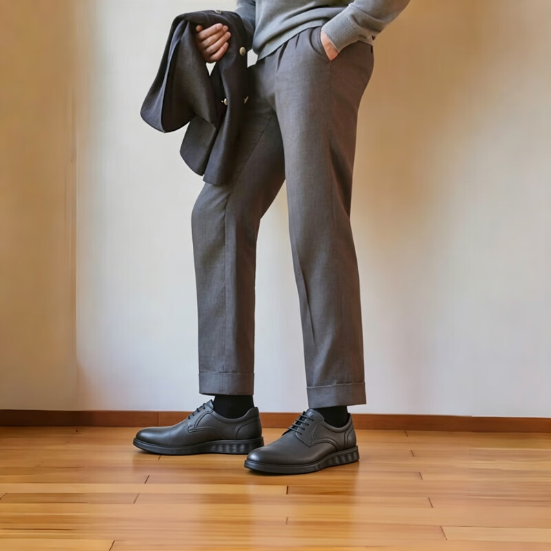 爱步（ECCO）【送男士礼物】商务皮鞋男 德比鞋  轻巧混合520304黑色 43