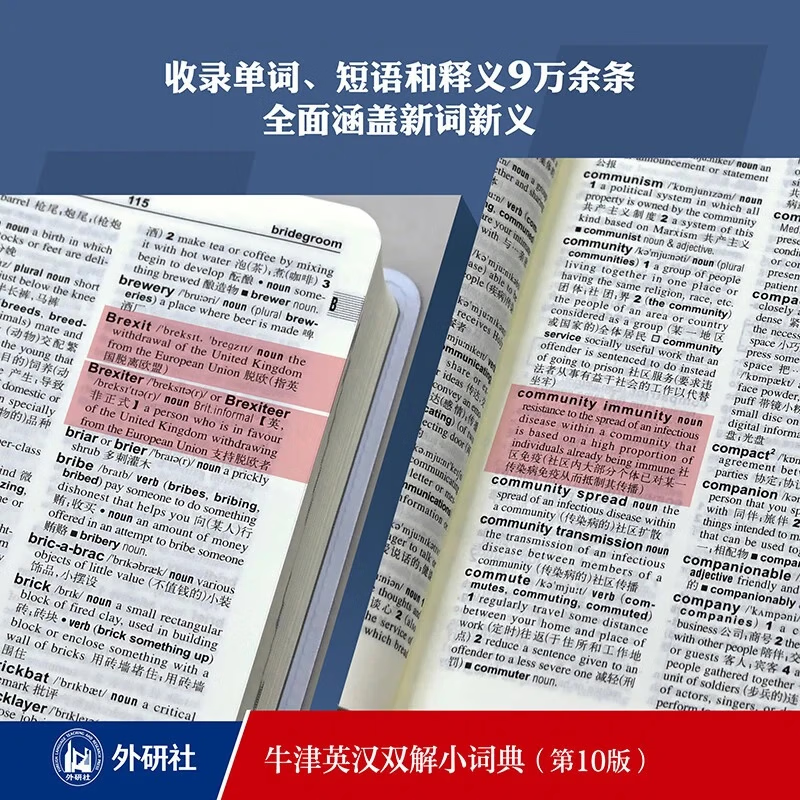 牛津英汉双解小词典第10版 袖珍软皮便携版 外研社 外语学习英文 英汉汉英双解 英语词典 字典 自学英语教材工具书 外语教学与研究出版社 牛津英汉双解小词典第10版