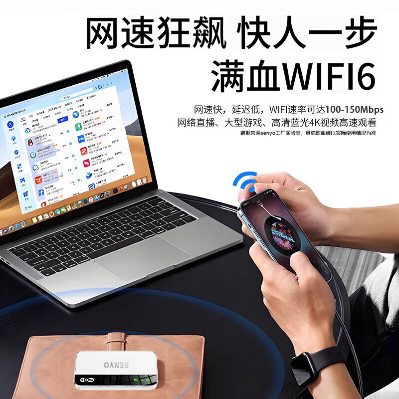SENYO随身wifi2026新款移动wifi无线全国通用免插卡高速网络低延迟随身车载热点商务办公户外 【顶配限免升级10000毫安】多网自由换-蓝 稳定性提升60%新款wifi6+