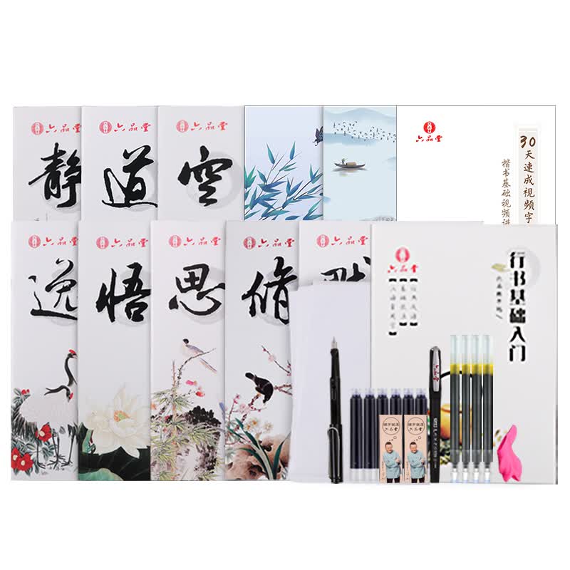 六品堂 钢笔字帖成人行书练字帖 硬笔书法临摹练字贴中小学生行楷书字帖（套装12册）