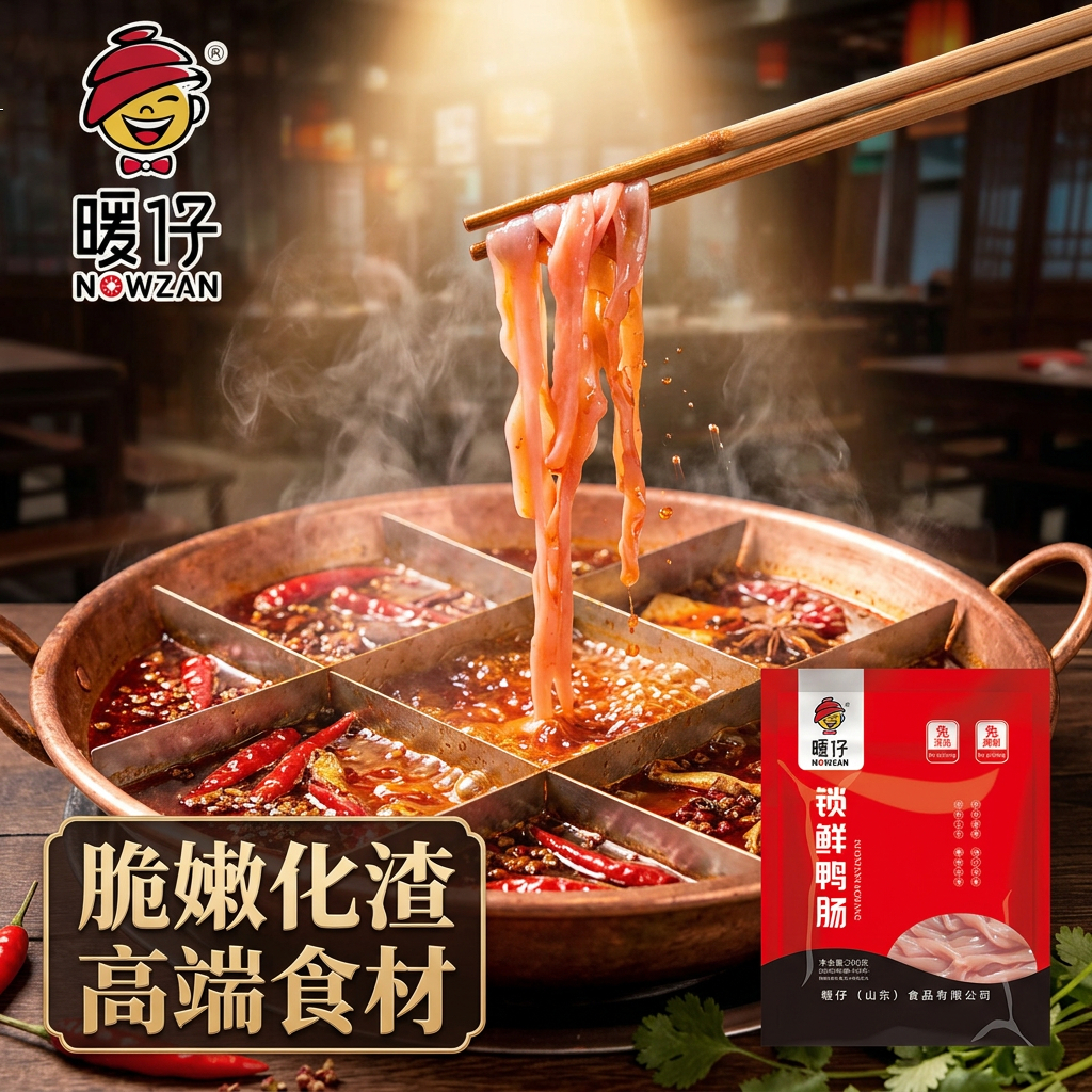 暖仔(NOWZAN) 锁鲜鸭肠非碱发液氮锁鲜生鲜冷冻免处理鸭肠火锅鸭货食材商用 锁鲜鸭肠(去油、无异味) 200g*10袋(囤货季)