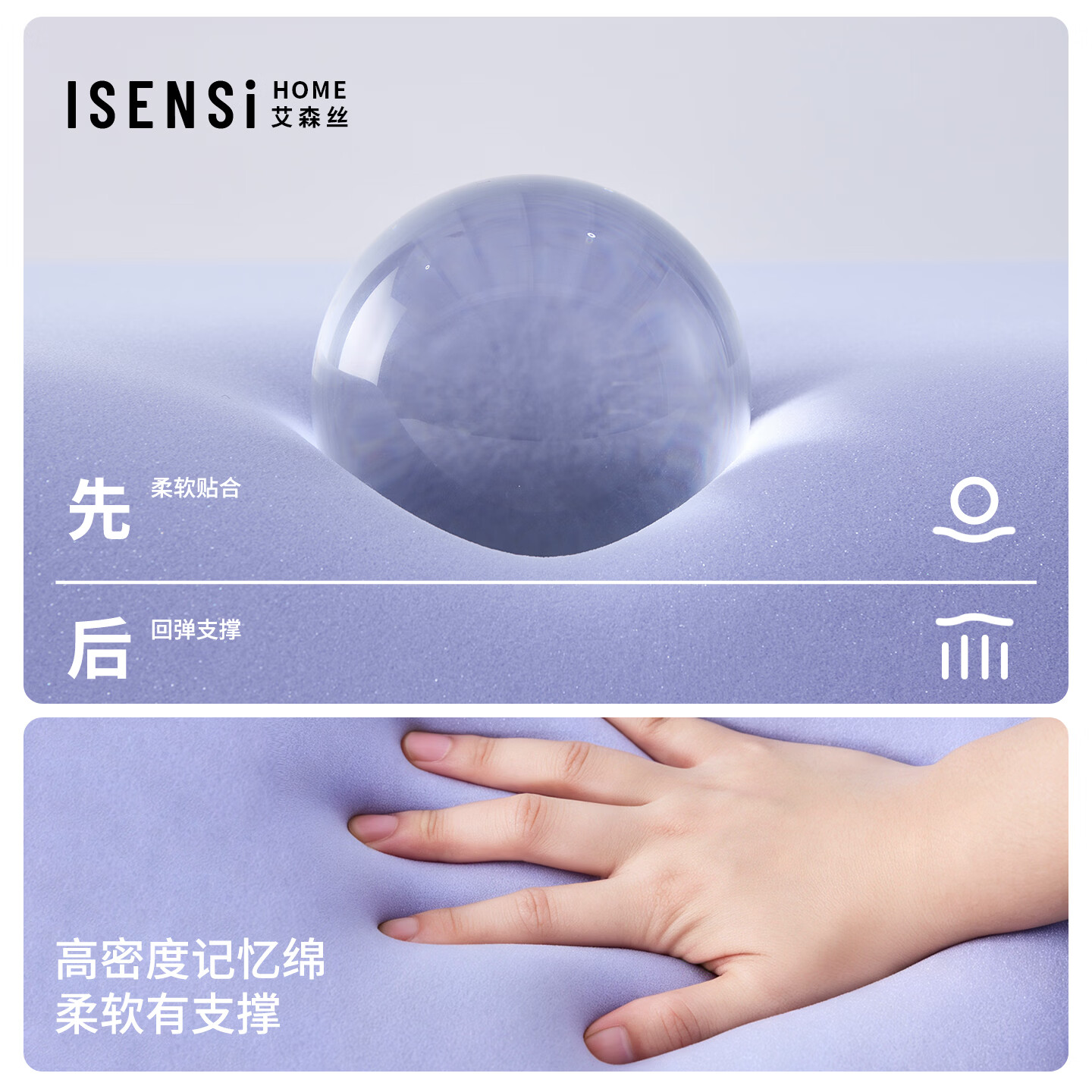 艾森丝记忆棉枕头酒店家用枕护颈椎助眠枕芯成人专用枕学生宿舍 低枕 8cm 艾森丝-记忆枕-青岚绿60*42*8