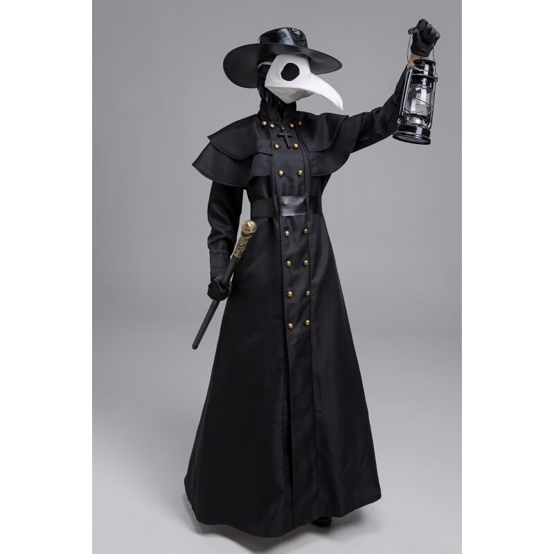 哲汉欧洲中世纪服装礼服万圣节cos瘟疫鸟嘴医生嘉年华演出服角色扮演