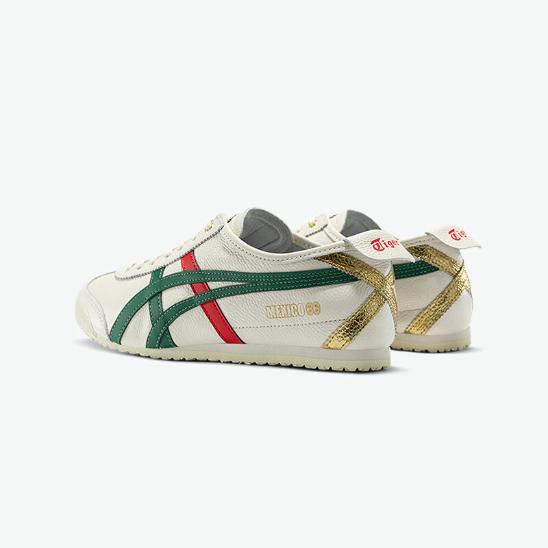 Onitsuka Tiger鬼塚虎MEXICO 66™男女款时尚百搭休闲运动小白鞋 米色/绿色 46