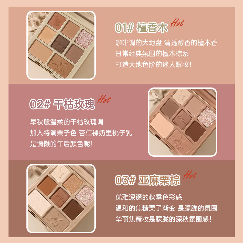 NOVO极地微光眼影盘腮红高光修容 2#干枯玫瑰
