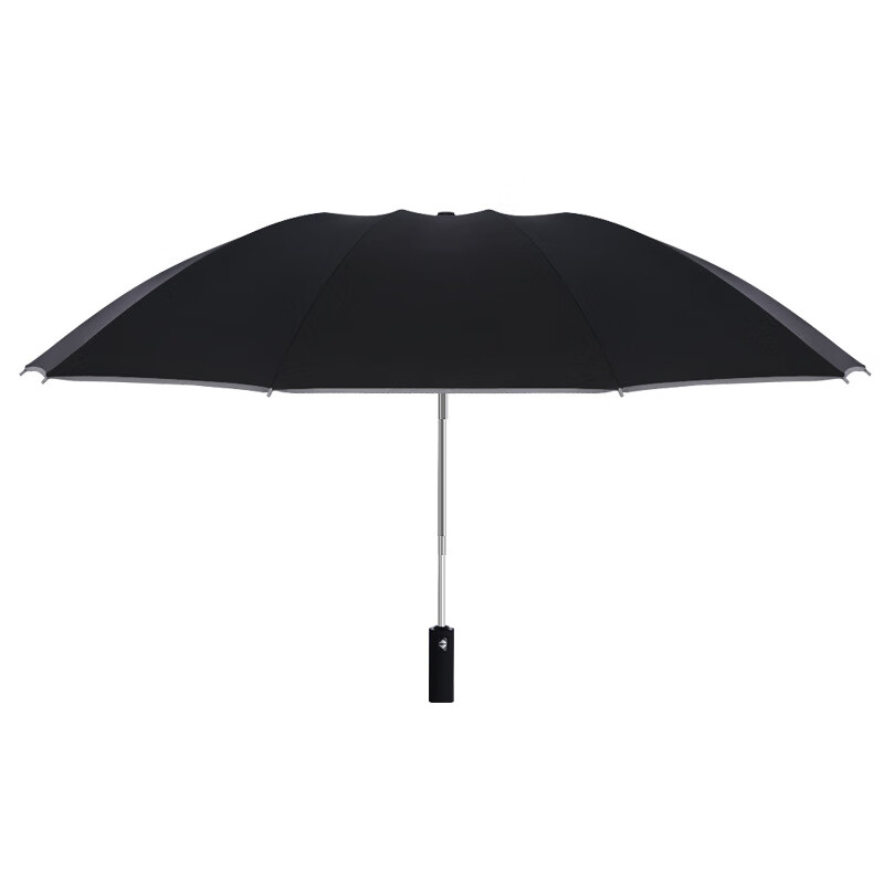 雨笙（USUN）反光条反向伞全自动雨伞汽车折叠男女商务晴雨伞 黑色春亚纺+反光条