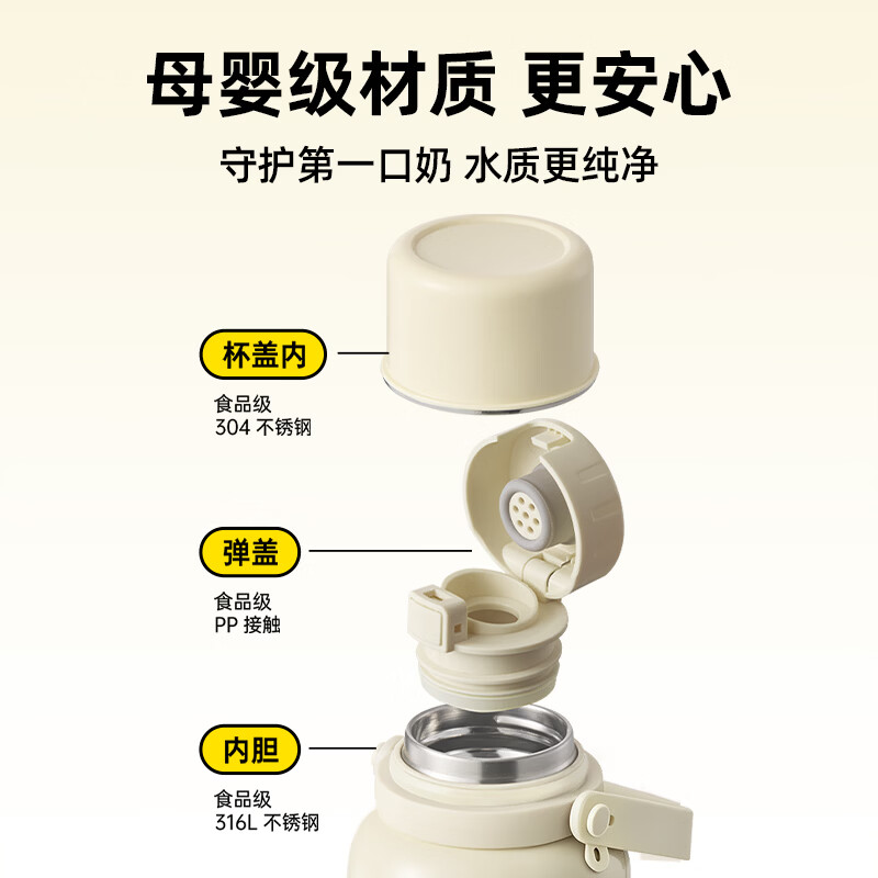 Mamahome便携恒温杯烧水壶婴儿外出冲奶泡奶杯暖奶母婴专用可烧开保温水杯 【无线可烧开】便携恒温杯 500ml -75W