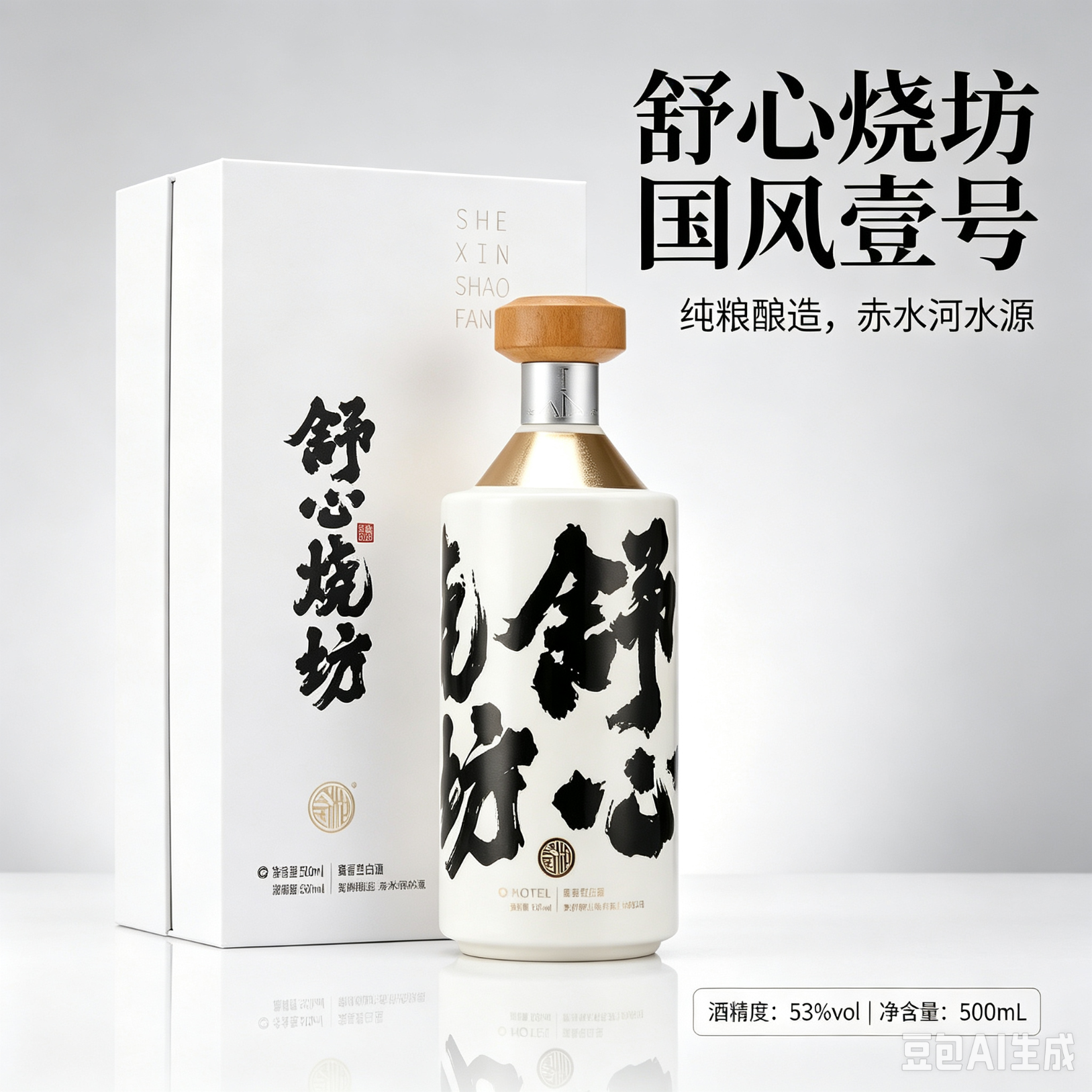 舒心 国风壹号 贵州茅台镇酱香型白酒老酒 53度口粮酒纯酿酒自饮送礼 53度 500mL 1瓶 (国风壹号 礼盒装)