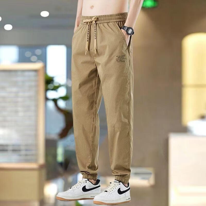 喜维顿春秋季男士时尚休闲工装裤简约百搭休闲裤美式潮牌宽松束脚长裤子 SD工装裤-黑色 XL (建议110-125斤)