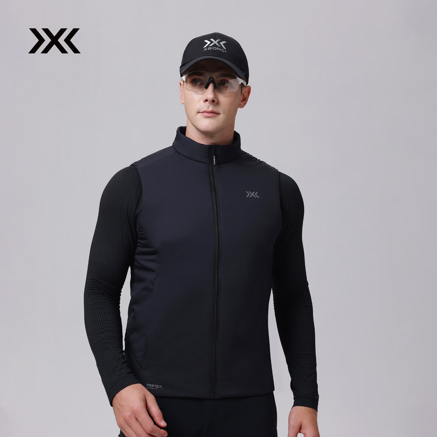 XBIONIC海狸60轻量立领棉背心男马甲60g金标P棉保暖上衣休闲百搭26新品 暗夜黑 L