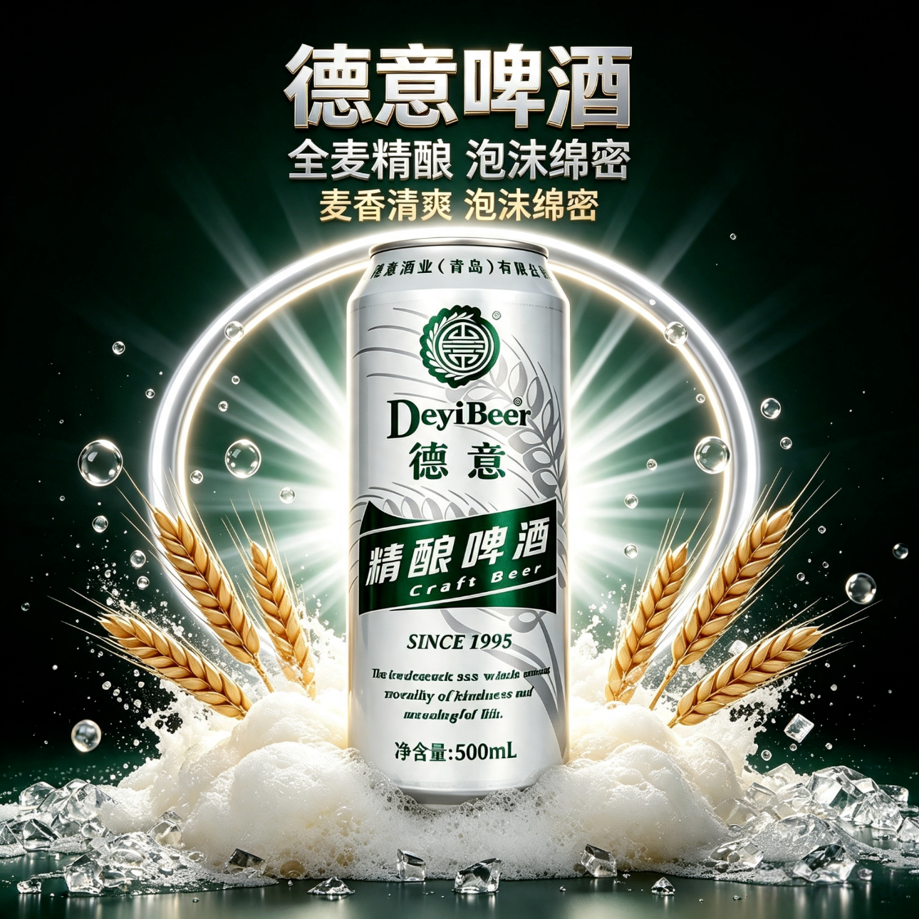 德意精酿全麦白啤啤酒精制好喝500ml整箱4.7度麦芽12度节日送礼 500mL 12罐 整箱装