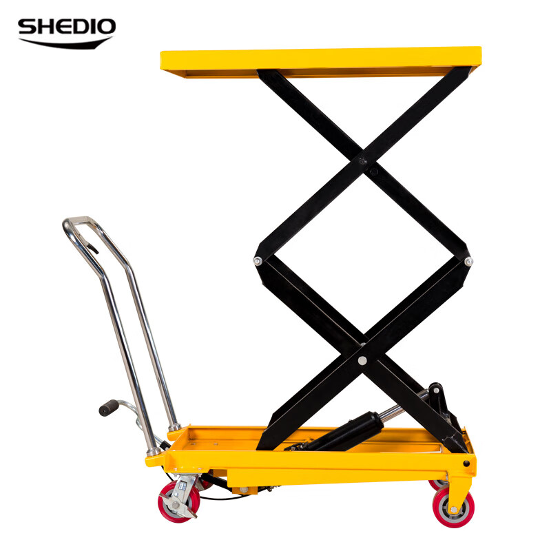 晟雕 手动液压升降平台车简易可移动式手推车小型搬运装卸车升降机