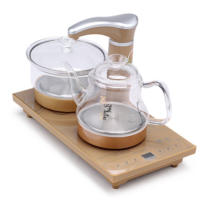 水壶抽水式烧水壶泡茶壶办公室家用功夫茶具配件礼品 明灶玻璃养生壶