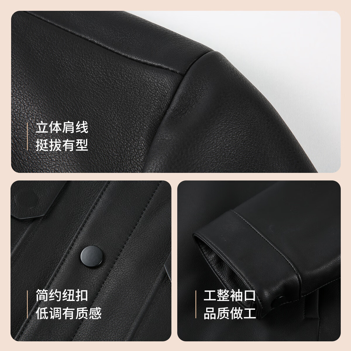 才子(TRIES)真皮皮衣男轻奢商务翻领夹克可拆卸鹅绒内胆90%绒含量保暖外套 黑色 XL (175/92A)