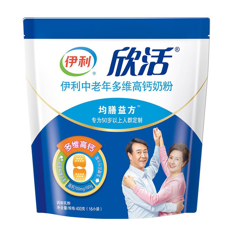 欣活中老年多维高钙奶粉400g袋装价格走势及营养介绍