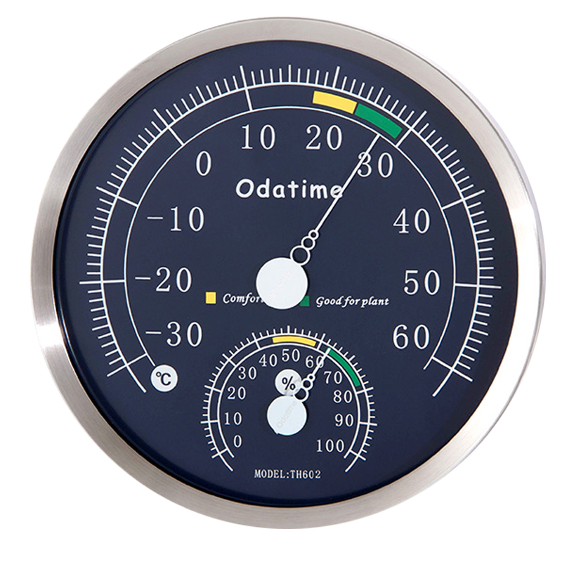 欧达时TH602不锈钢高精度温湿度表家用室内温度计精准工业实验室药房专用温湿度计 无支架