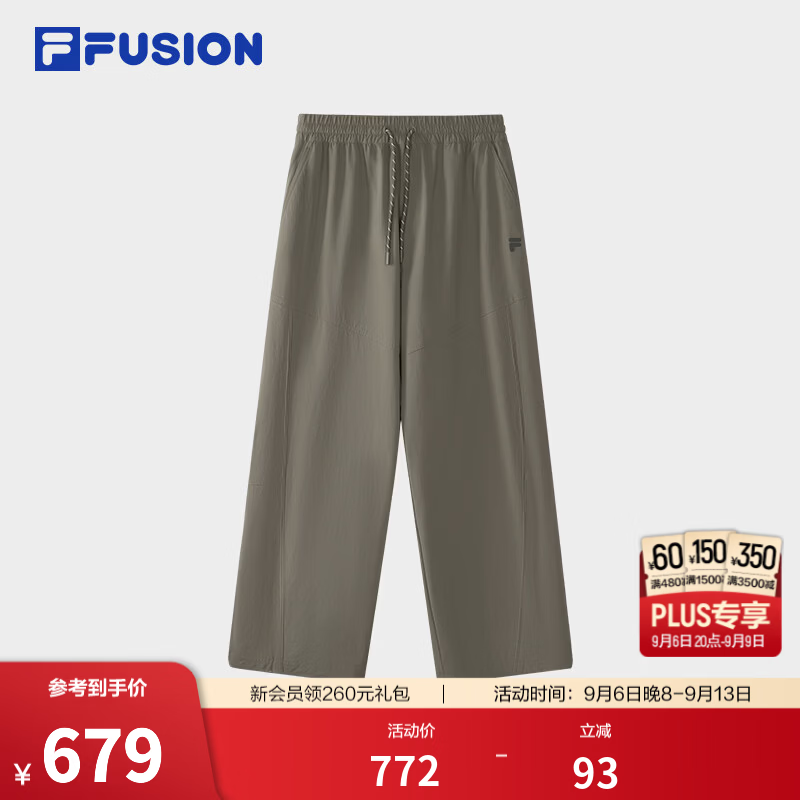 FILA FUSION潮牌长裤26秋季新款男士梭织宽松裤子休闲裤直口裤 麦褐色-BN L 175/84A/L