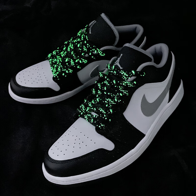 鞋带绳女个性时尚适配af1空军一号 黑色夜光泼墨鞋带 140cm(一双装)