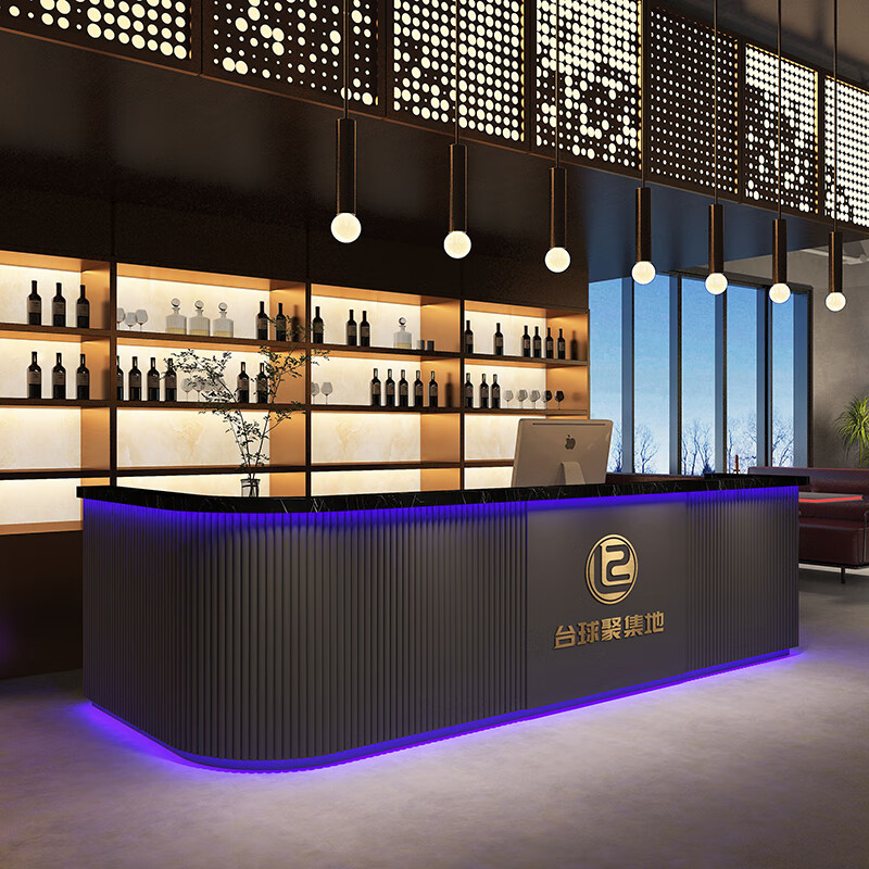 琛艺支持定制工业复古风酒吧水吧台咖啡店收银台健身房台球厅公司前台