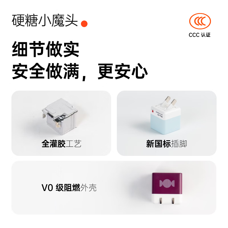 CANDYSIGN制糖工厂【小魔头】【60W苹果18 AVS】硬糖快充动态氮化镓快充充电头充电器iPhone18苹果mac/ipad 【单品】硬糖Max60w-闪银(镀铟)款