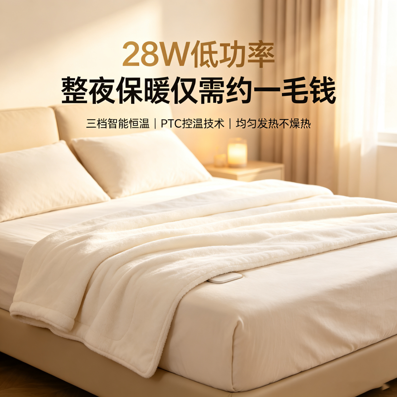小达低压石墨烯电热毯家用寝室单人双人电褥子3c认证小尺寸双温双控 【米家APP款】双人1.7*1.5m