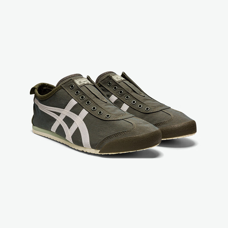 Onitsuka Tiger鬼塚虎MEXICO 66™ SLIP-ON男女懒人一脚蹬透气运动休闲鞋 橄榄绿 46