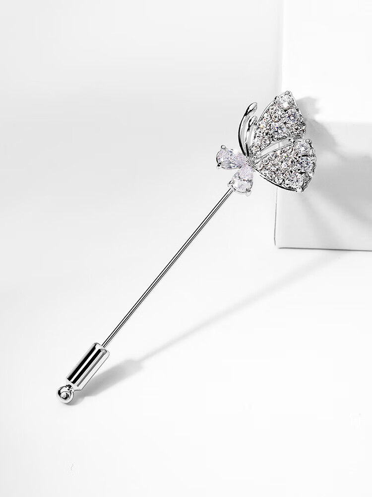 蝴蝶装饰创意胸针女 固定衣服胸花别针配饰简约一字插针式 蝴蝶胸针