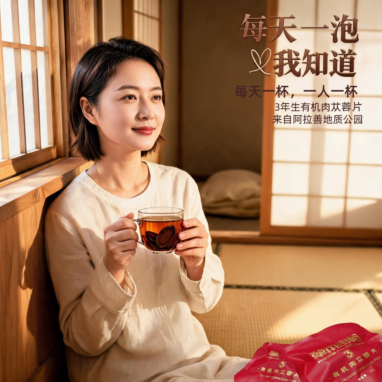 草本密码3年生有机肉苁蓉片礼盒装阿拉善10包独立锁鲜礼盒 3年生有机肉苁蓉片 100g*1盒 （10g*10包）