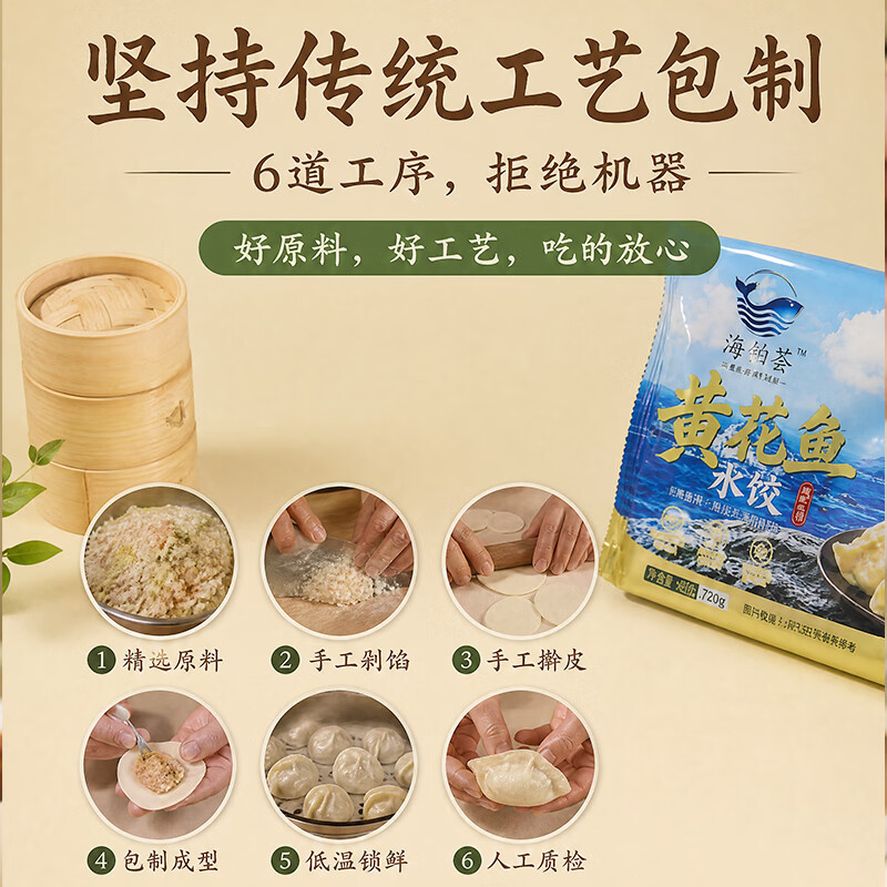 饺饺自喜 黄花鱼鲅鱼三文鱼水饺生鲜健康速食面点馄饨儿童早餐速冻 三文鱼馄饨160g(16只)*3盒
