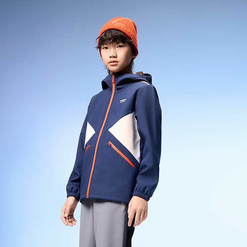 探路者(TOREAD)男女童外套 秋冬款童装儿童保暖夹克运动服QAEEBL93239 探险蓝 165