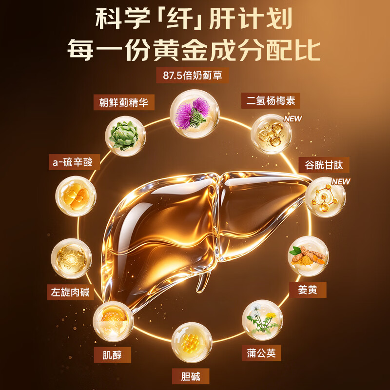 EnerVite澳乐维他奶蓟草倩纤护肝片姜黄男女通用熬夜保肝养肝排毒胶囊60粒 【肝脏清道夫】60粒*1瓶-激活肝净力