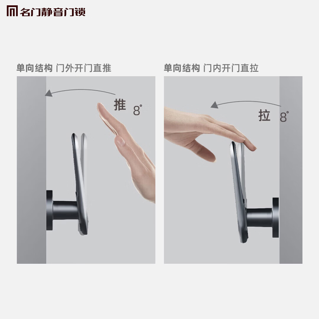 名门 直推分体门锁卧室室内门把手现代门锁静音极简平推家用木门锁 【四重静音】扫砂枪 通用型