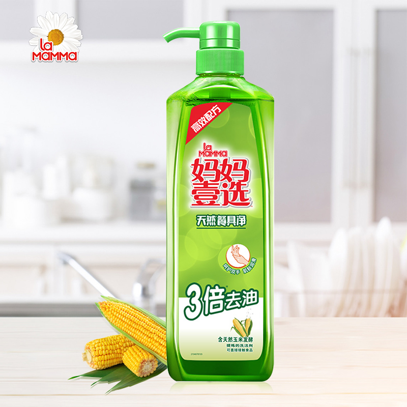 妈妈壹选 天然洗洁精餐具洗涤剂餐具净 800g 温和不伤手