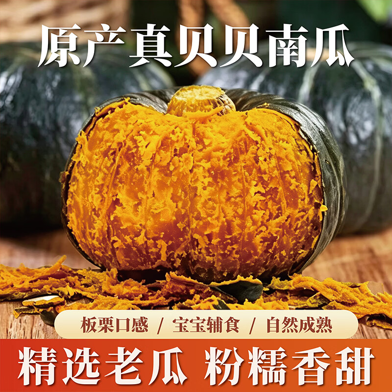 南小萌甜墩墩贝贝南瓜板栗小南瓜正宗板栗味贝贝早餐宝宝辅食 净重 2.2斤 家庭小份装