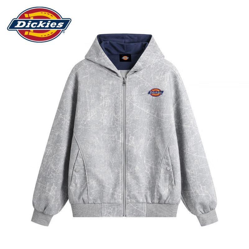 Dickies美式潮牌休闲夹克男士2026秋季新款宽松舒适撞色高街百搭外套男装 巴黎灰色 【官方正品】 L 【建议110-130斤】 京东折扣/优惠券