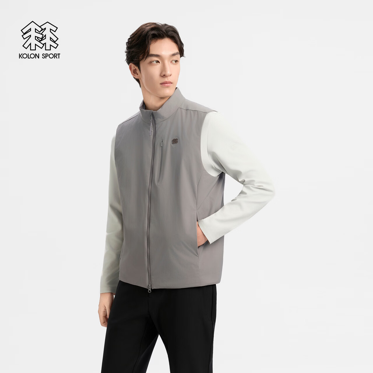 KOLON SPORT/可隆户外棉服 透湿防水防风P棉男士轻量棉马夹