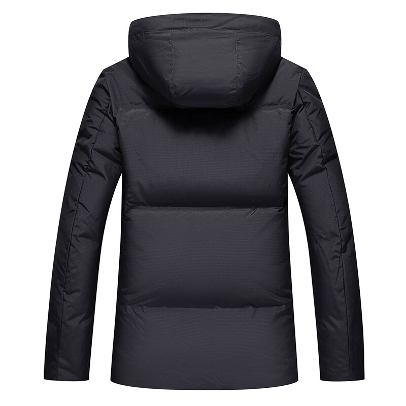 斯巴奴加厚加绒极寒保暖羽绒服男短款2026冬季新款品牌正品冬装鸭绒外套 黑色丨锁温内胆l双层门襟 L (175)