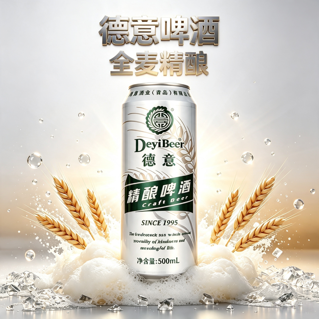 德意精酿全麦白啤啤酒精制好喝500ml整箱4.7度麦芽12度节日送礼 500mL 12罐 整箱装