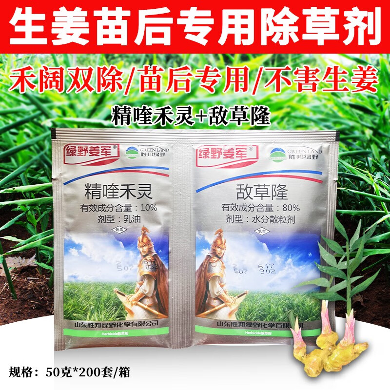 胜邦绿野(greenland)生姜苗后除草剂精喹禾灵大姜仔姜田除马塘狗尾草
