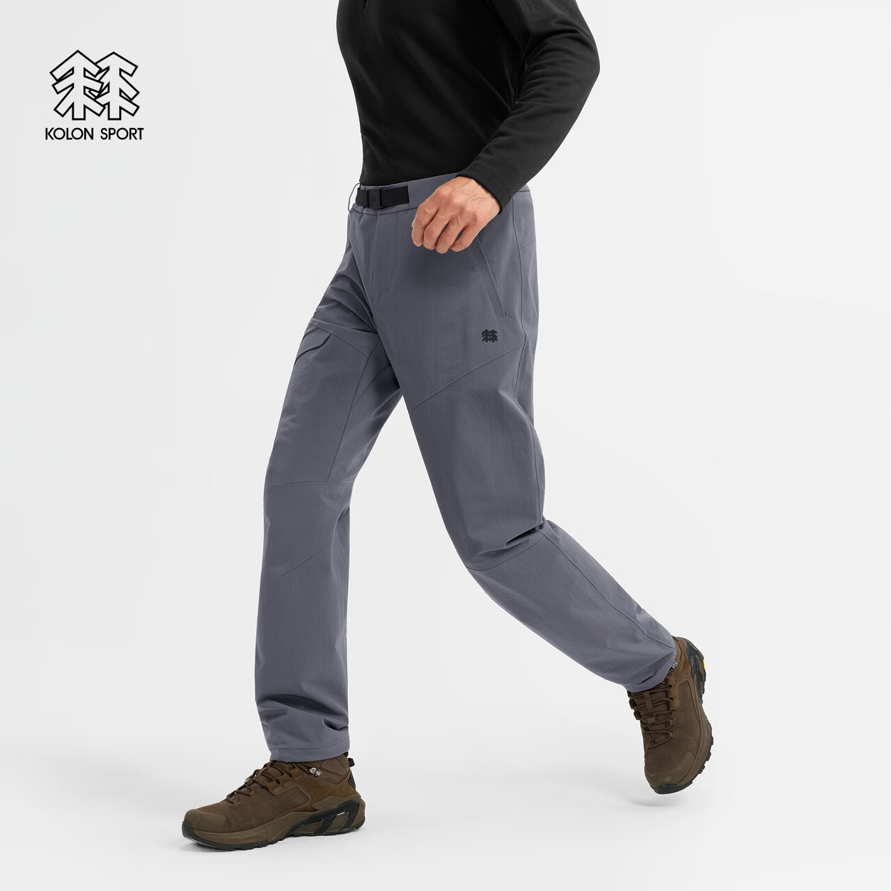 KOLON SPORT/可隆户外软壳裤 男士耐磨透湿防风羊毛混纺软壳长裤