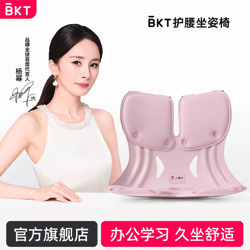 BKT 孕妈妈护腰坐垫椅办公室腰靠哺乳抱娃久坐支撑座垫靠腰垫子靠背 加大-丁香紫【推荐150斤内】