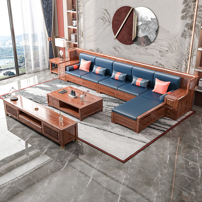 uhfr沙发客厅木制 新中式金花梨木实木沙发全实木佛山家具厂 独立单人