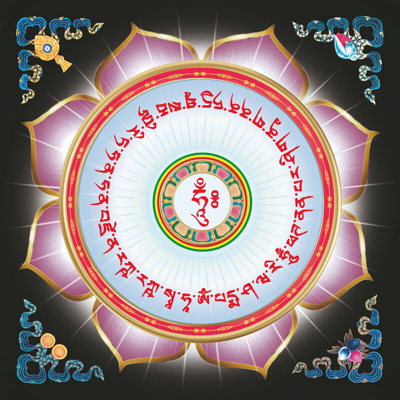 忿怒莲师金刚铠甲咒护身心咒办公室客厅卧室佛堂装饰挂画壁画 1画芯