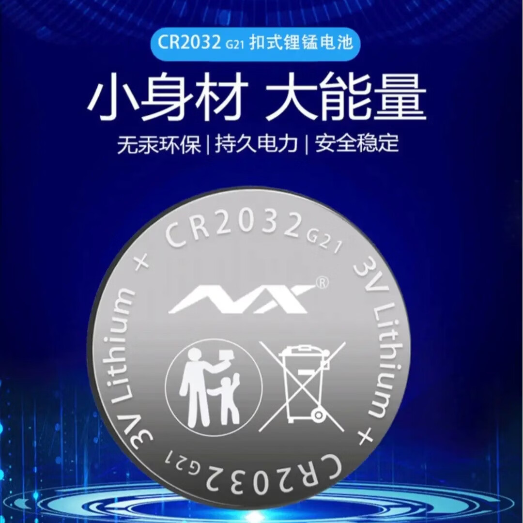 诺星CR2032 锂锰扣式卡装电池 MSDS认证 汽车钥匙纽扣 CR2032散装2粒