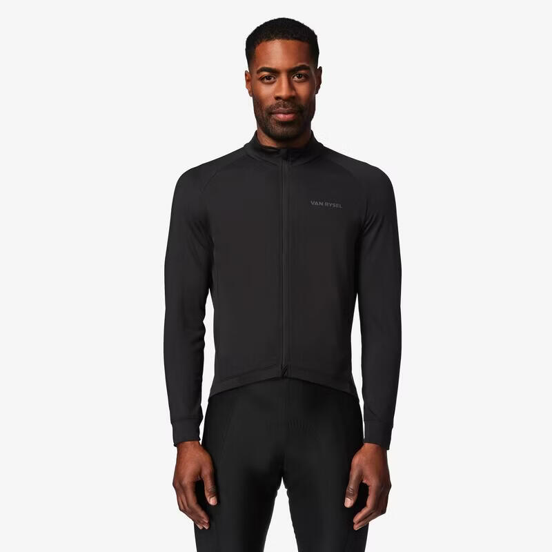迪卡侬（DECATHLON）男士长袖公路骑行服-黑色 Discover入门系列 烟熏黑 L