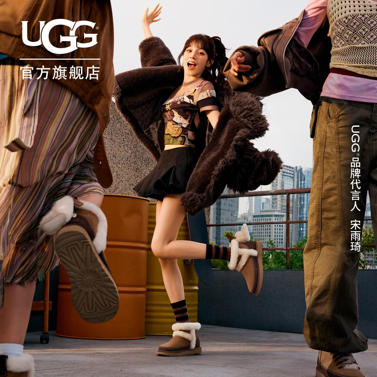 UGG秋季新款女士舒适溢毛可拆卸挂饰款雪地靴明星同款 1180434 CHE | 栗色 39 建议正码正拍