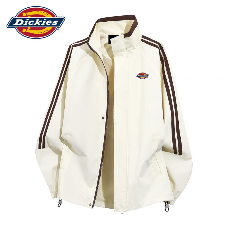 Dickies美式潮牌休闲立领夹克男士2026秋季新款宽松舒适百搭撞色外套服装 卡其色 【官方正品】 M 【建议90-110斤】