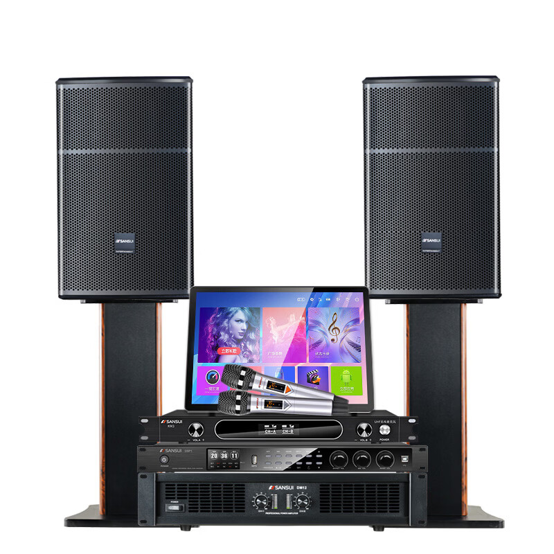山水（SANSUI）SQ12专业KTV家用家庭大功率功放K歌音箱卡拉OK点歌农家乐舞台音响 SQ12+大功率后级功放+效果器+话筒+500G点歌机