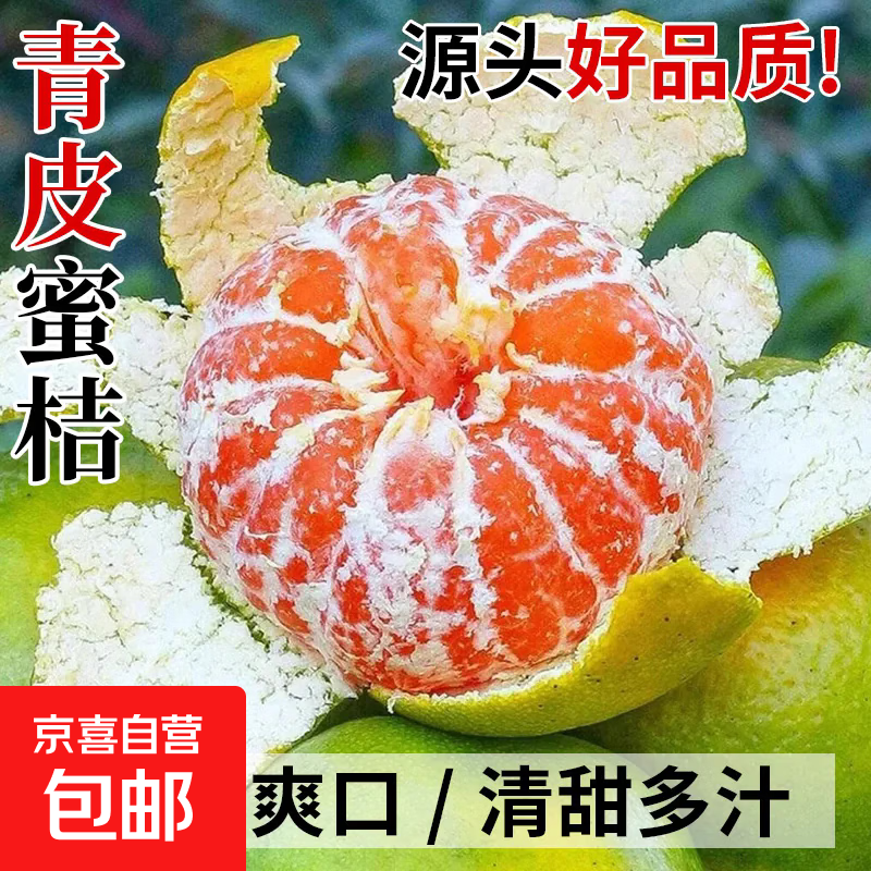 湖北宜昌蜜桔新鲜现摘青皮酸甜水果薄皮无籽橘子桔子整箱彩箱礼盒 带箱9斤净重8.2斤中果