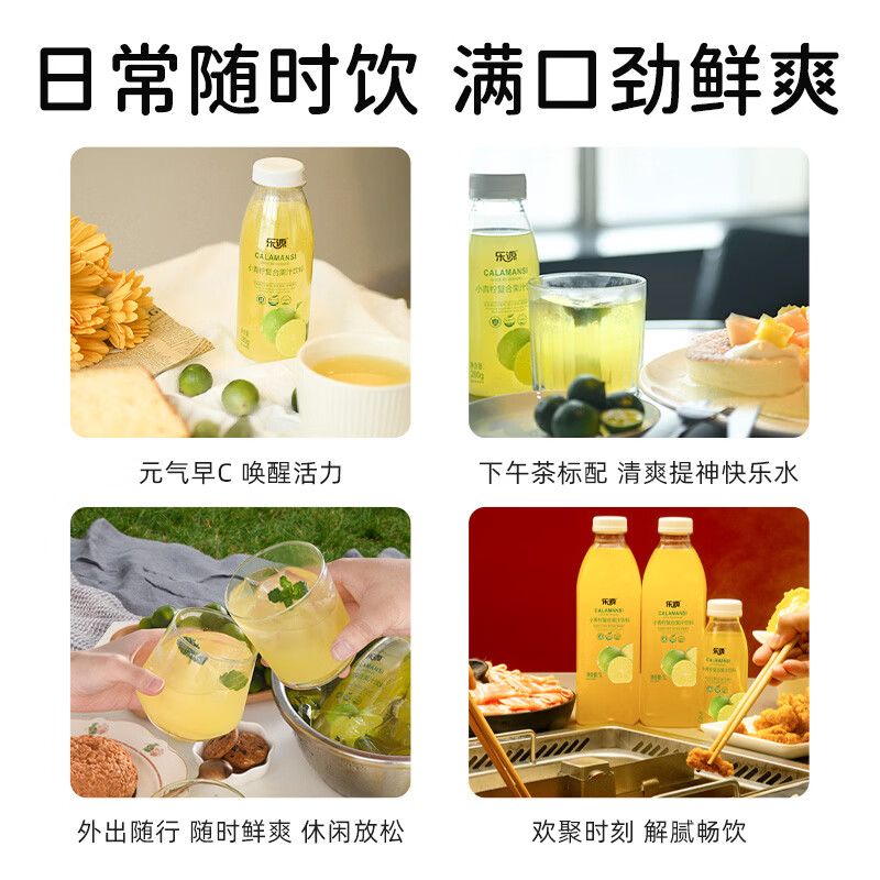 乐源小青柠复合果汁柠檬水饮料整箱礼盒装含vc果汁饮品 小青柠复合果汁280g*12瓶